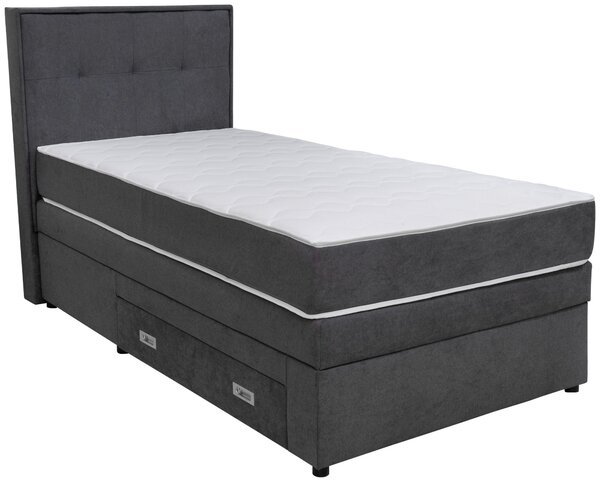 BOXSPRINGOVÁ POSTEĽ, 90/200 cm tmavosivá Hom`in - Postele