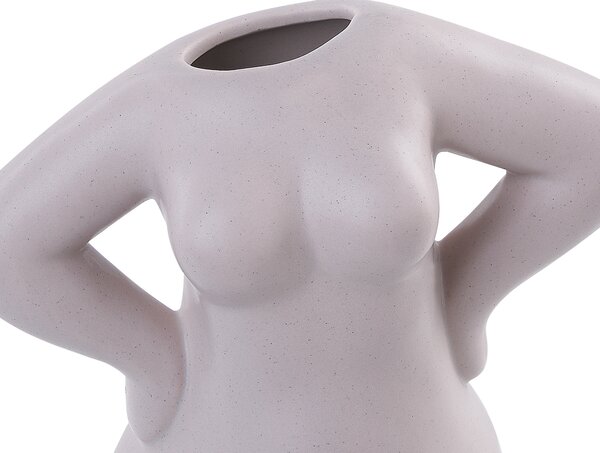 Váza na kvety béžová porcelánová 24 cm v tvare ženského tela vodoodolná bytová dekorácia abstraktný dizajn