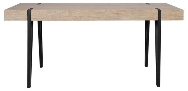 Jedálenský stôl svetlé drevo MDF doska čierne kovové nohy 150 x 90 cm obdĺžnikový moderný industriálny štýl