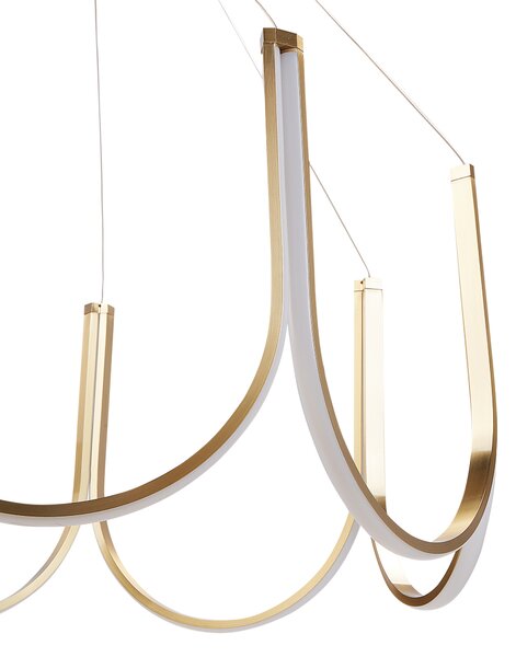 Luster zlatý hliníkový závesná lampa s LED osvetlením moderný štýl obývacia izba jedáleň