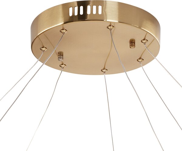 Luster zlatý hliníkový závesná lampa s LED osvetlením moderný štýl obývacia izba jedáleň