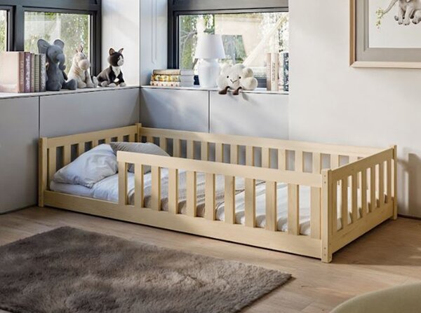 MAXMAX Detská Montessori posteľ z masívu borovice BETTY - 200x90 cm - PRÍRODNÁ
