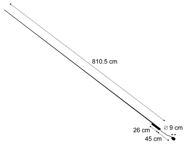 Moderný koľajnicový systém čierny 1-fázový 800 cm - Magnetic