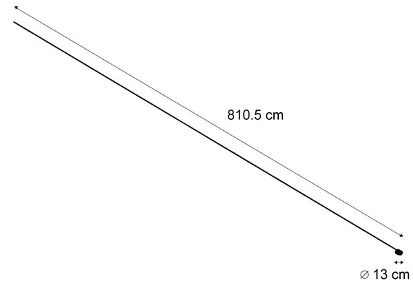 Moderný koľajnicový systém osvetlenia, čierny, 1-fázový, 800 cm, s okrúhlym zdrojom napájania - Magnetic