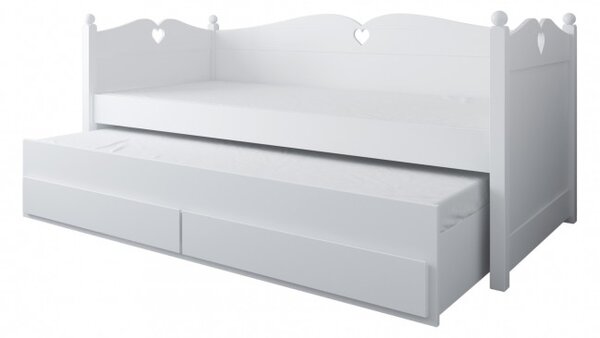 Raj posteli Detská posteľ Bea PW – zásuvky + prístelka 200x90 cm biela