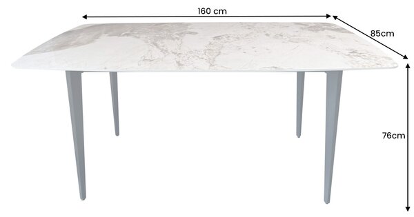 Keramický jedálenský stôl Garold 160 cm prírodný kameň