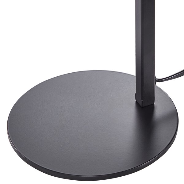 Stolná lampa čierna kovová polyester 49 cm okrúhle tienidlo nočná lampa moderná spálňa obývacia izba