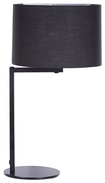 Stolná lampa čierna kovová polyester 49 cm okrúhle tienidlo nočná lampa moderná spálňa obývacia izba