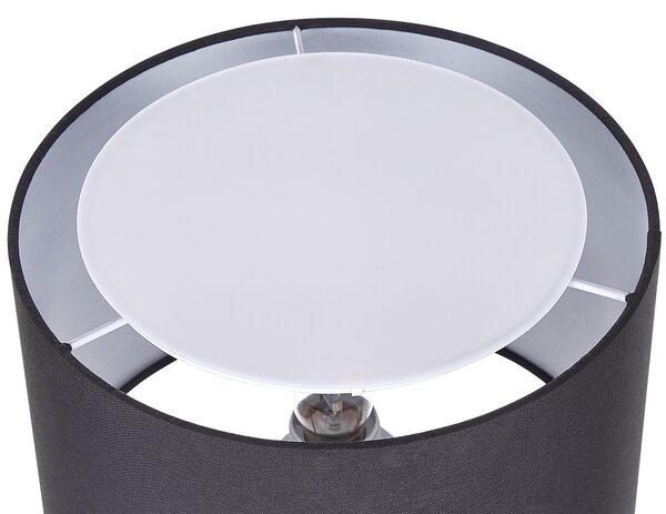 Stolná lampa čierna kovová polyester 49 cm okrúhle tienidlo nočná lampa moderná spálňa obývacia izba