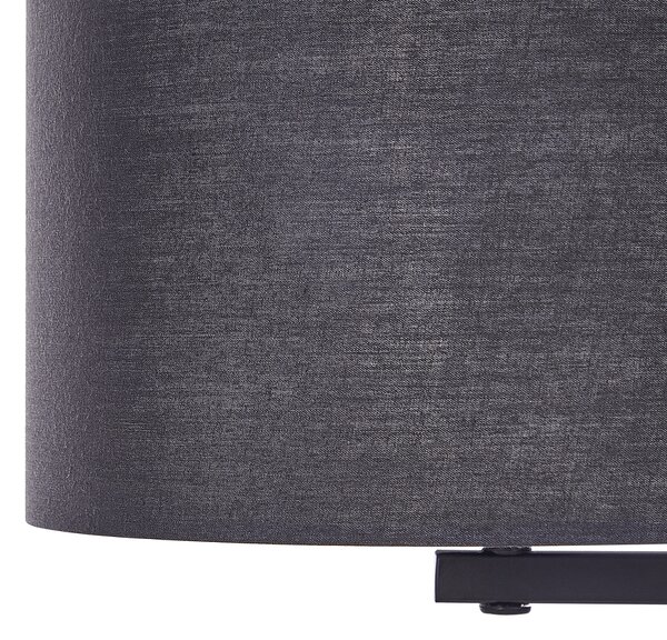 Stolná lampa čierna kovová polyester 49 cm okrúhle tienidlo nočná lampa moderná spálňa obývacia izba