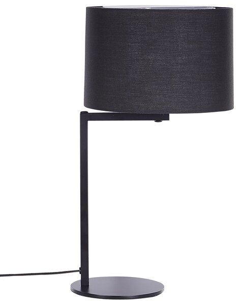 Stolná lampa čierna kovová polyester 49 cm okrúhle tienidlo nočná lampa moderná spálňa obývacia izba