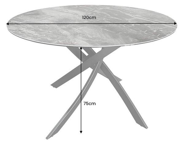 Okrúhly jedálenský keramický stôl Halia 120 cm taupe -