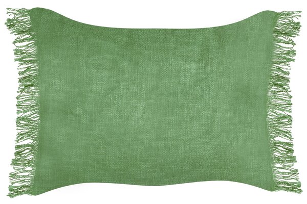 Sada 2 dekoratívnych vankúšov zelená bavlnené obliečky 35 x 50 cm so strapcami