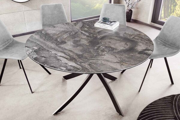 Okrúhly jedálenský keramický stôl Halia 120 cm taupe -