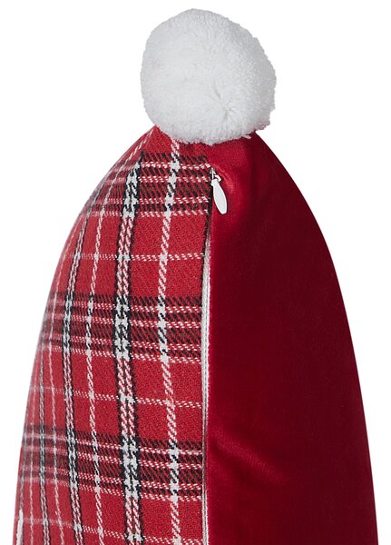 Sada 2 dekoratívnych vankúšov červená polyester 45 x 45 cm štvorcová tartan vianočný vzor