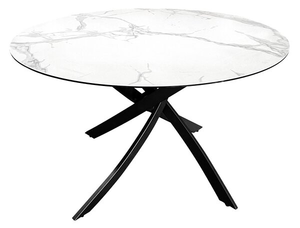 Okrúhly jedálenský keramický stôl Halia 120 cm biely