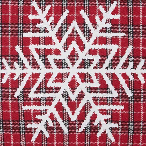 Sada 2 dekoratívnych vankúšov červená polyester 45 x 45 cm štvorcová tartan vianočný vzor