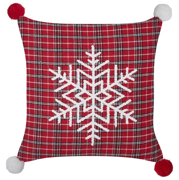 Sada 2 dekoratívnych vankúšov červená polyester 45 x 45 cm štvorcová tartan vianočný vzor