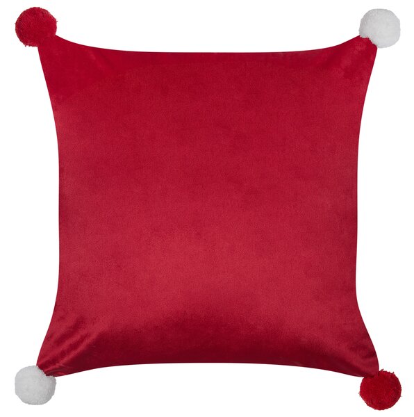 Sada 2 dekoratívnych vankúšov červená polyester 45 x 45 cm štvorcová tartan vianočný vzor