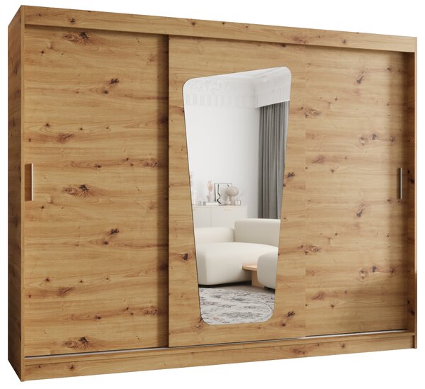 NovýNábytok.sk Šatníková skriňa 250 cm Mokka (dub artisan). Akcia -20%. Vlastná spoľahlivá doprava až k Vám domov. 1126039