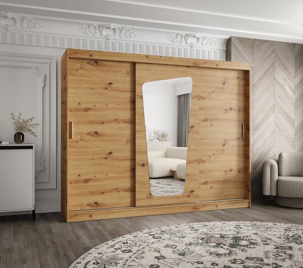 NovýNábytok.sk Šatníková skriňa 250 cm Mokka (dub artisan). Akcia -20%. Vlastná spoľahlivá doprava až k Vám domov. 1126039