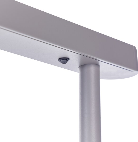 Stojaca LED lampa strieborná hliník 186 cm vypínač moderný industriálny štýl kancelária pracovňa