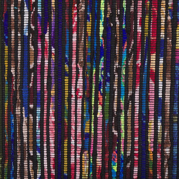 Koberec tmavý viacfarebný bavlnený 80 x 150 cm obdĺžnikový ručne vyrobený boho eklektický