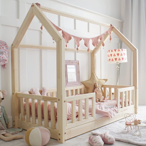Raj posteli Detská posteľ BIANKA DUO (Domček) 160/80 - 190/90 cm 160x80 cm, 190x90 cm prírodná