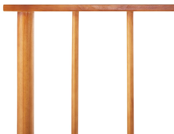 Posteľ svetlé borovicové drevo 90 x 200 cm jednolôžko s lamelovým čelom a roštom minimalistický rustikálny štýl