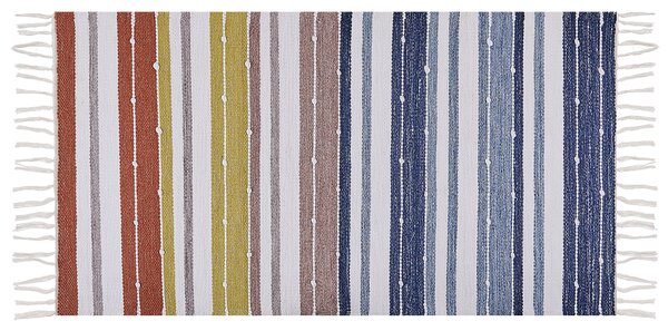 Koberec viacfarebný 80 x 150 cm syntetický materiál dekoratívne strapce do interiéru a exteriéru