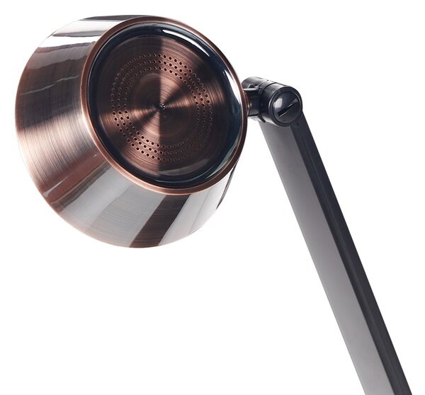 LED stolová lampa medená kovová kancelárska lampa s nastaviteľným ramenom a stmievačom USB port