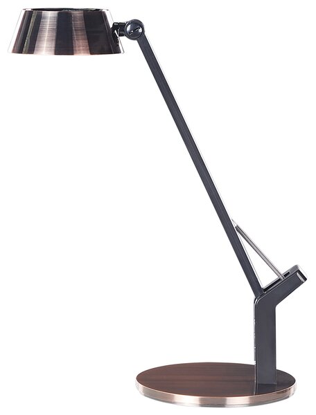 LED stolová lampa medená kovová kancelárska lampa s nastaviteľným ramenom a stmievačom USB port