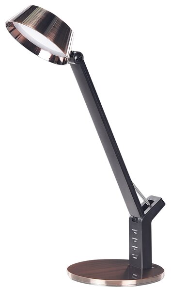 LED stolová lampa medená kovová kancelárska lampa s nastaviteľným ramenom a stmievačom USB port