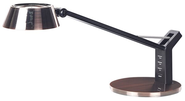 LED stolová lampa medená kovová kancelárska lampa s nastaviteľným ramenom a stmievačom USB port