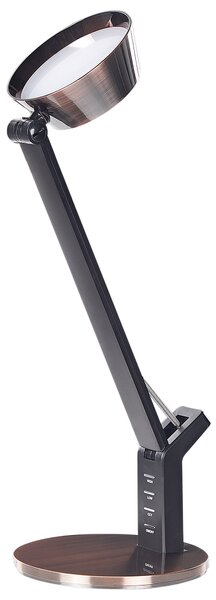 LED stolová lampa medená kovová kancelárska lampa s nastaviteľným ramenom a stmievačom USB port