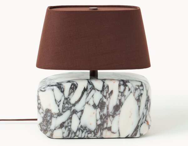 Malá stolová lampa's podstavcom z mramoru Calacatta Viola Maleo