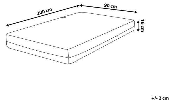 Matrac z pamäťovej peny biely so sivou polyester 90 x 200 cm na jednolôžkovú posteľ so snímateľným poťahom