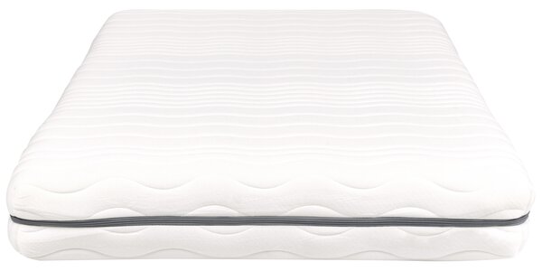 Matrac z pamäťovej peny biely so sivou polyester 90 x 200 cm na jednolôžkovú posteľ so snímateľným poťahom