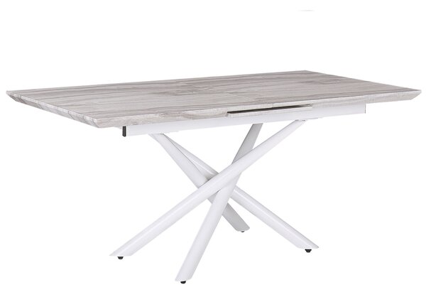 Jedálenský stôl s mramorovým efektom bielej nohy rozkladacia 160/200 x 90 cm obdĺžnikový glamour štýl