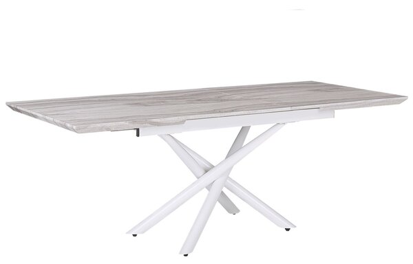 Jedálenský stôl s mramorovým efektom bielej nohy rozkladacia 160/200 x 90 cm obdĺžnikový glamour štýl
