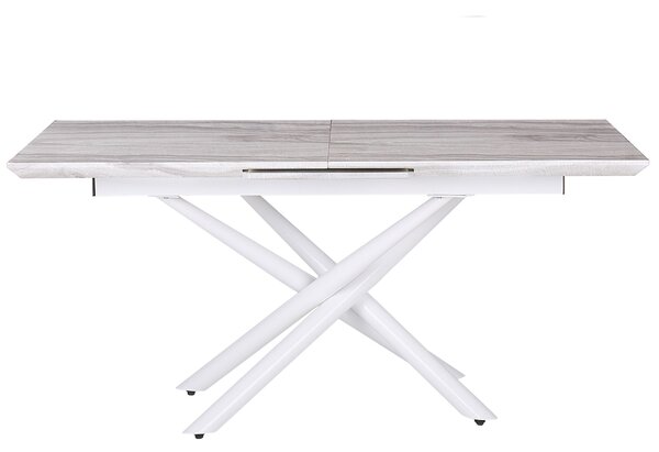 Jedálenský stôl s mramorovým efektom bielej nohy rozkladacia 160/200 x 90 cm obdĺžnikový glamour štýl