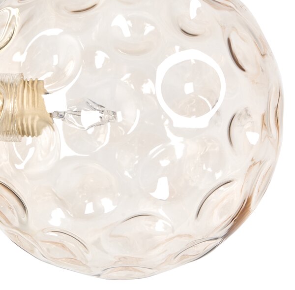 Stojaca lampa béžové sklenené tienidlá zlatý kovový podstavec glamour moderný štýl obývacia izba spálňa