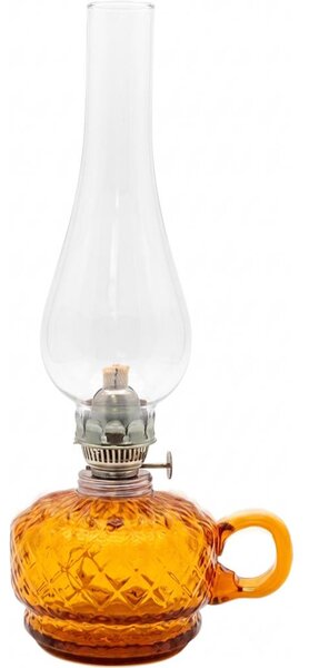 Petrolejová lampa MONIKA 34 cm jantarové káro