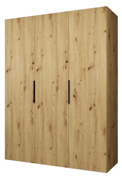 NovýNábytok.sk Šatníková skriňa 150 cm Mirabella 1 (dub artisan + čierna). Akcia -18%. Vlastná spoľahlivá doprava až k Vám domov. 1126347