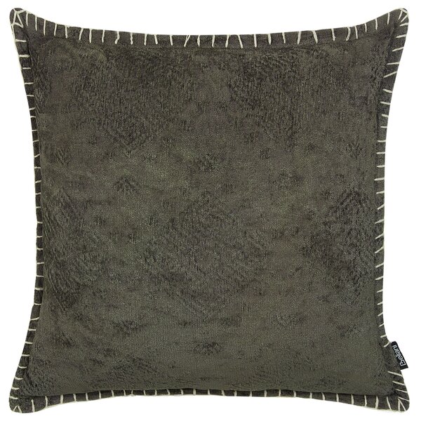 Sada 2 dekoratívnych vankúšov sivá viskóza bavlna 45 x 45 cm geometrický vzor vintage glamour štýl doplnky
