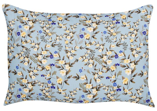 Sada 2 vonkajších vankúšov modrá polyester 40 x 60 cm obdĺžniková kvetinová potlač vzor dekoračný vankúš záhrada terasa