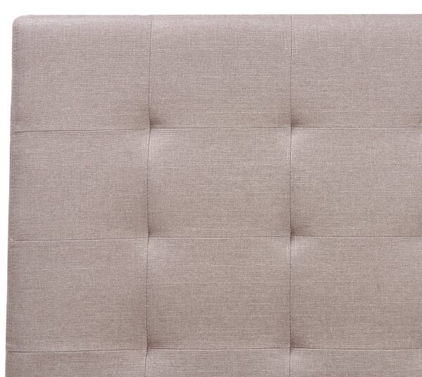 Posteľ s úložným priestorom svetlosivá látkové čalúnenie 180 x 200 cm vysoké prešívané čelo moderný štýl spálňa