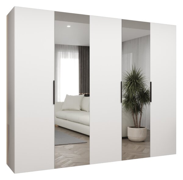 NovýNábytok.sk Šatníková skriňa 250 cm Mirabella 2 (biela + čierna). Akcia -19%. Vlastná spoľahlivá doprava až k Vám domov. 1126426