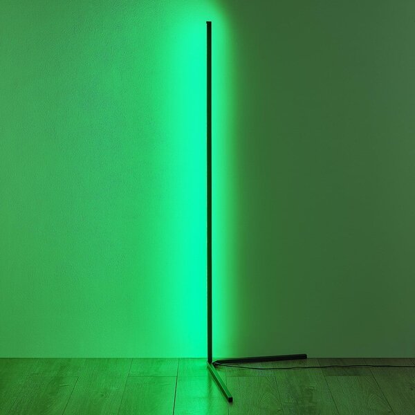 Čierna LED stojacia lampa (výška 141 cm) Level – Reality
