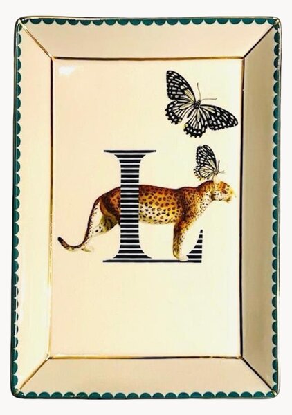 Dekoračný podnos z jemného kostného porcelánu Leopard